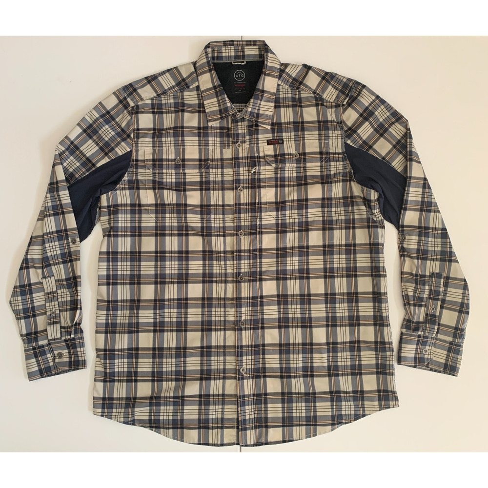 Wrangler ATG All Terrain Gear Men's Size XL Regular Fit Plaid Long Sleeve Shirt