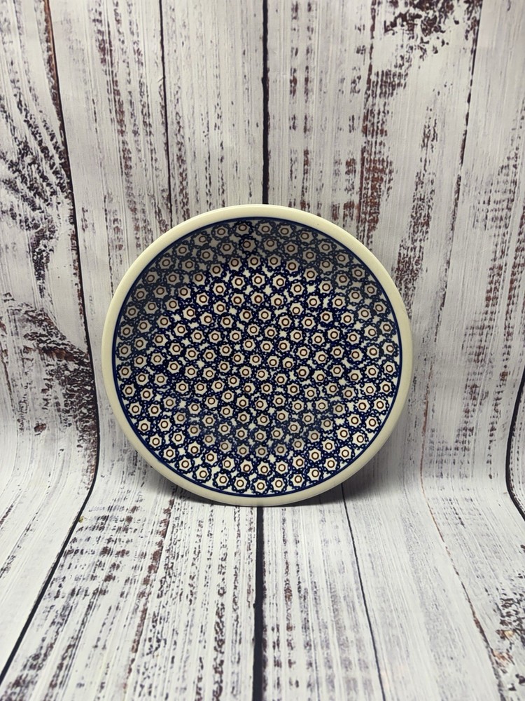 Boleslawiec Polish Pottery Blue/Yellow Daisy Plate