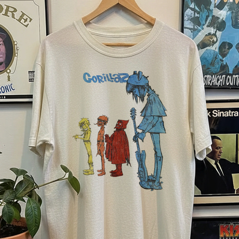 Gorillaz Band T-Shirt Vintage Retro Music Graphic Tee Unisex S-5XL