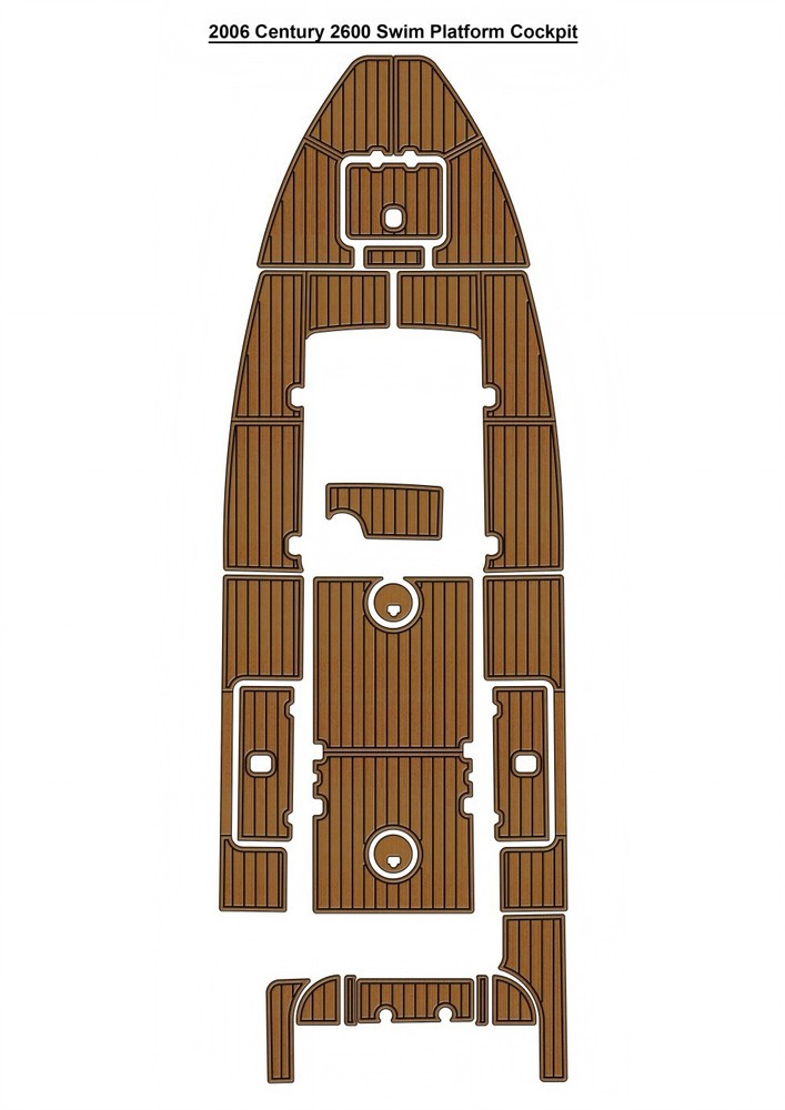 2006 Century 2600 Swim Platform Cockpit Bow Pad Boat EVA Foam Faux Teak Floor