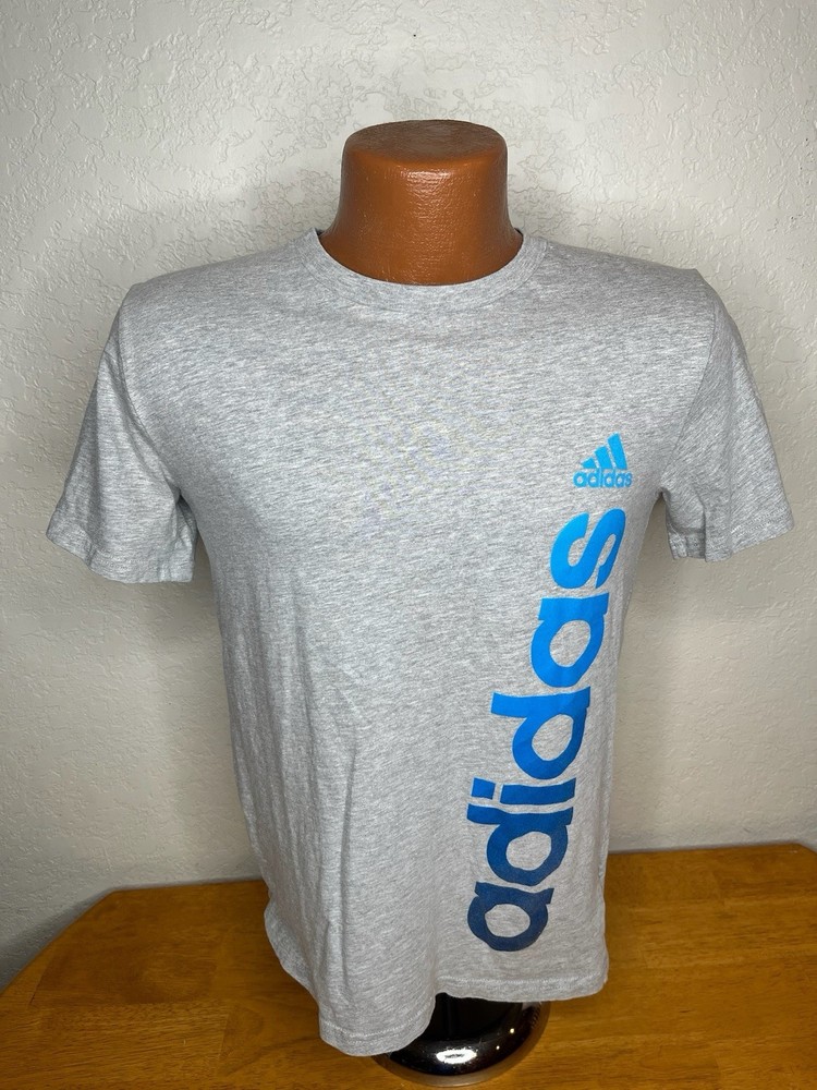 Boys Adidas Classic Fit S/S Shirt Size Youth Large L 14/16 - Gray Cotton / Poly