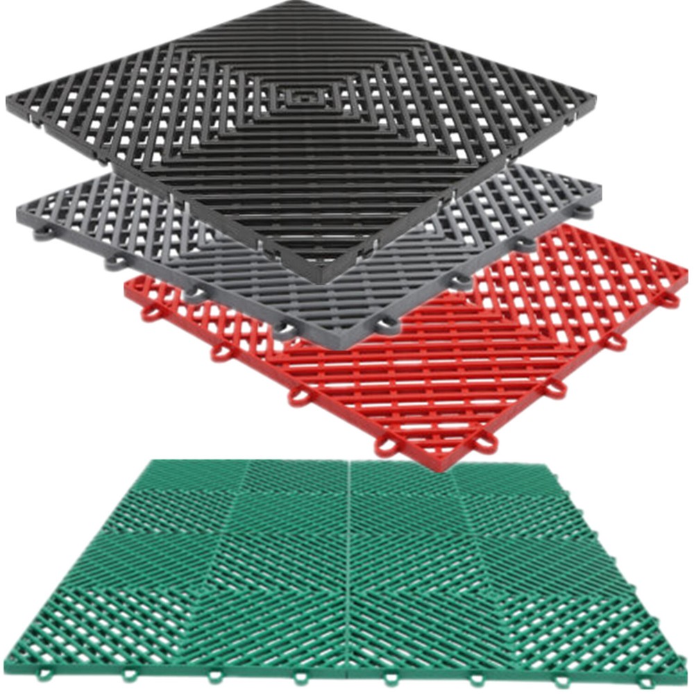 Interlocking 12x12 Garage Floor Tiles 25/55 PCS Deck with Snow Water Drainage