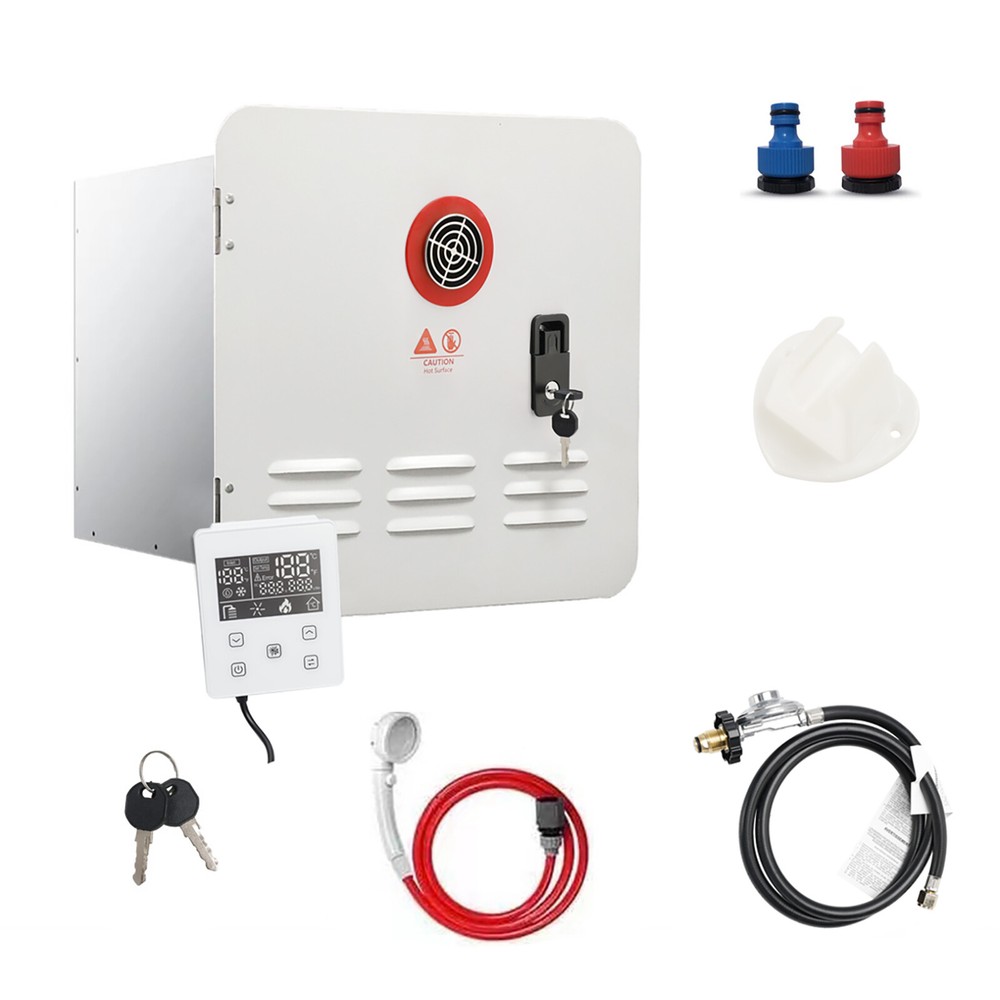 RV Tankless Water Heater Propane Gas 65000BTU with Controller/Shower Accessories