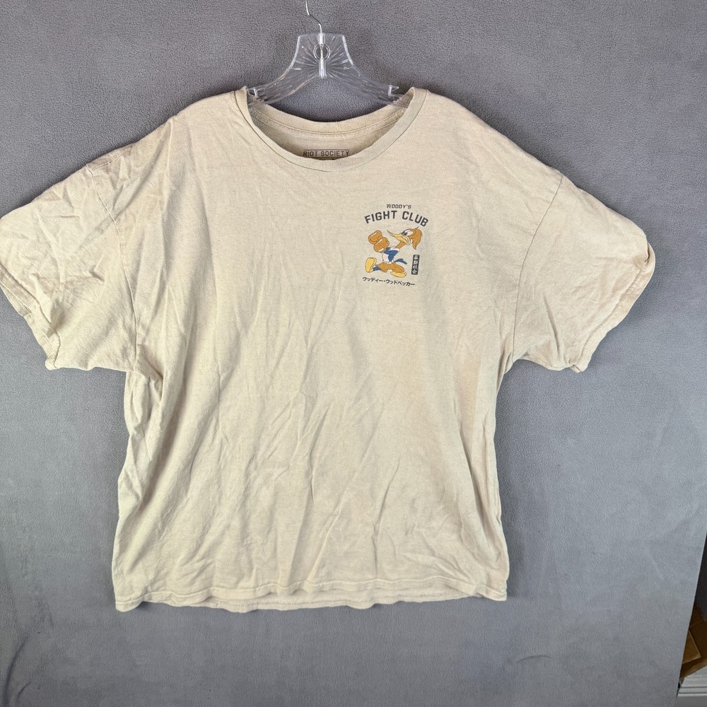 Y2K Riot Society Woody's Fight Club Shirt Mens 2XL Short Sleeve Graphic READ