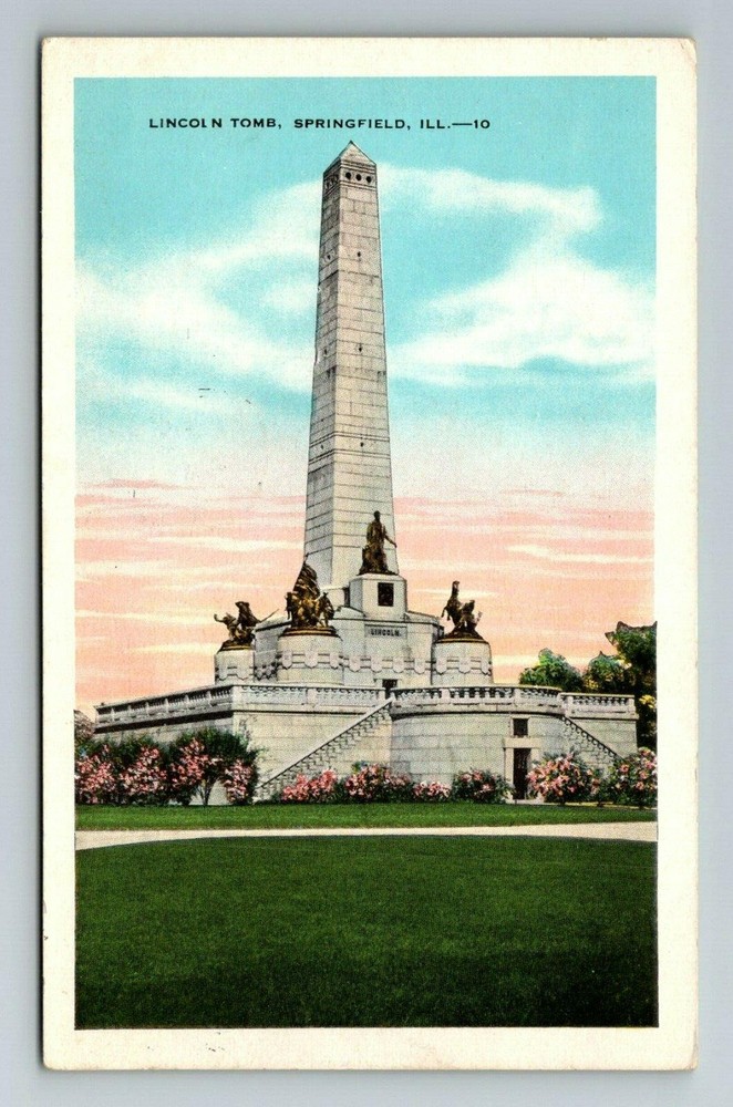 Springfield IL-Illinois, Lincoln Tomb, Historic Monument, Vintage Postcard