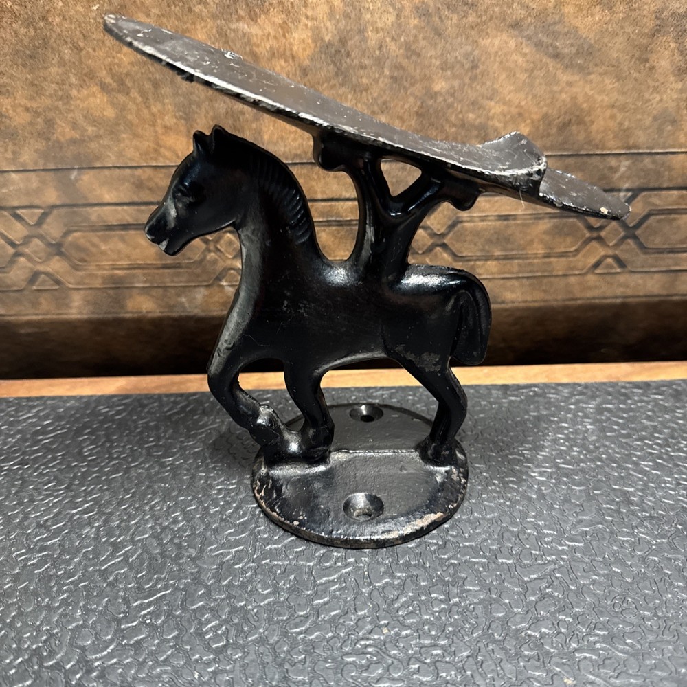 Antique Cast Iron Child's Shoe Shine Stand Equestrian /Foot Rest /Golden  Age