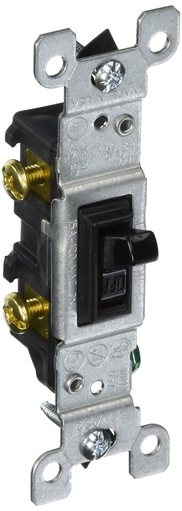 15A 120V Toggle Light Switch Single-Pole AC Quiet Residential Grade Black-image