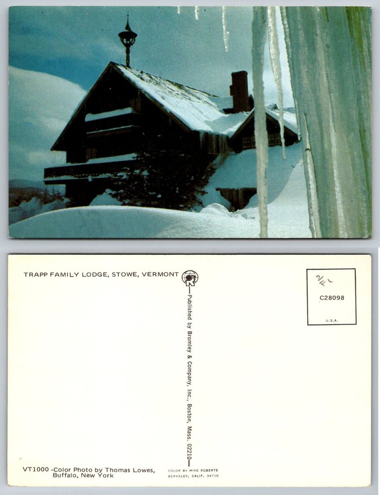 Trapp Family Lodge Stowe Vermont Snow Winter Icicles VT Postcard Photo