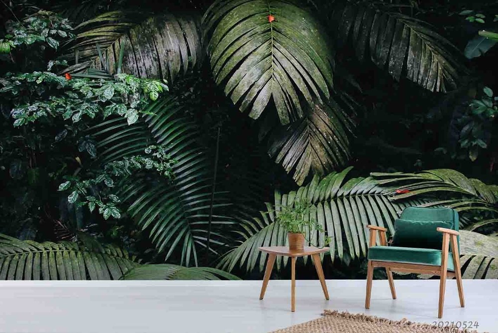 3D Tropical Plant Leaf Wall Murals Wallpaper Murals Wall Sticker