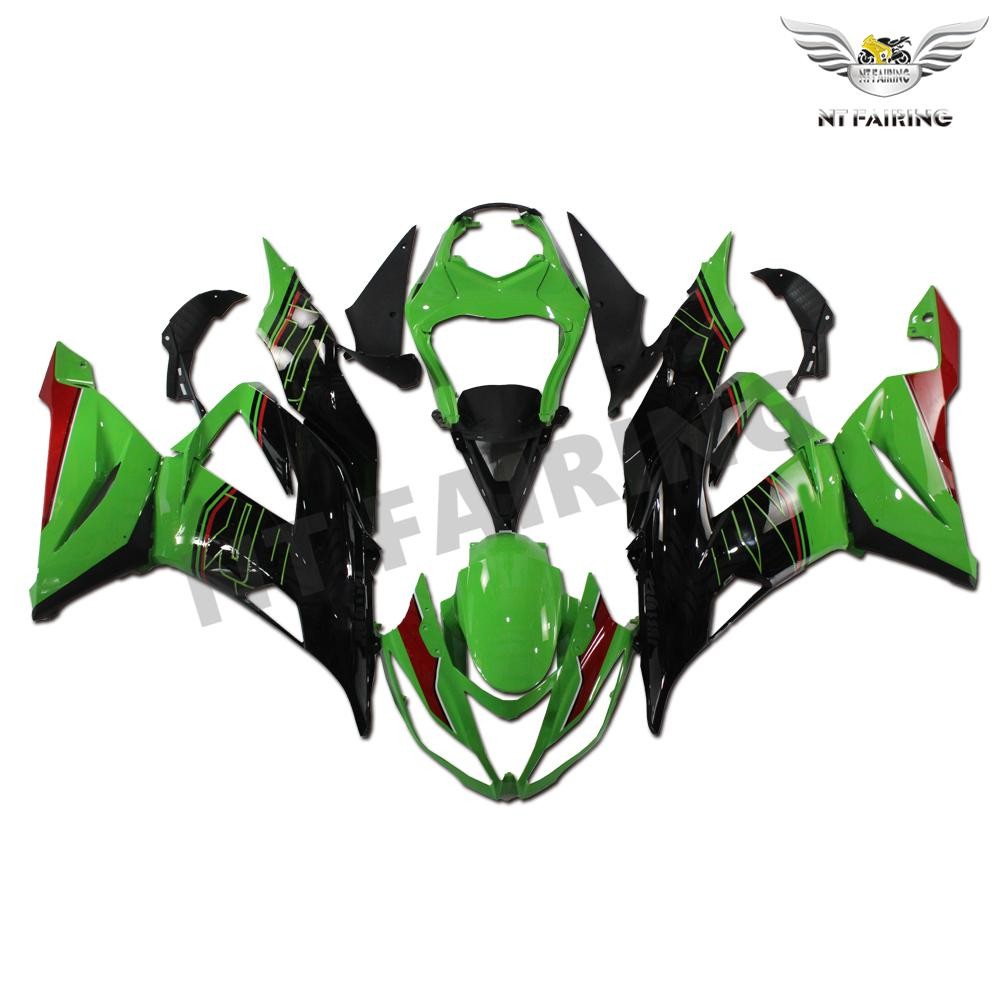 NTB Injection Green Black ABS Fairing Fit for Kawasaki Ninja 2013-2018 ZX6R a044