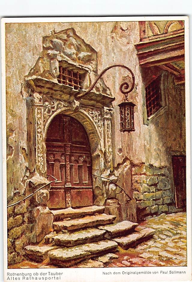Postcard Old Town Hall Portal Rothenburg ob der Tauber Germany