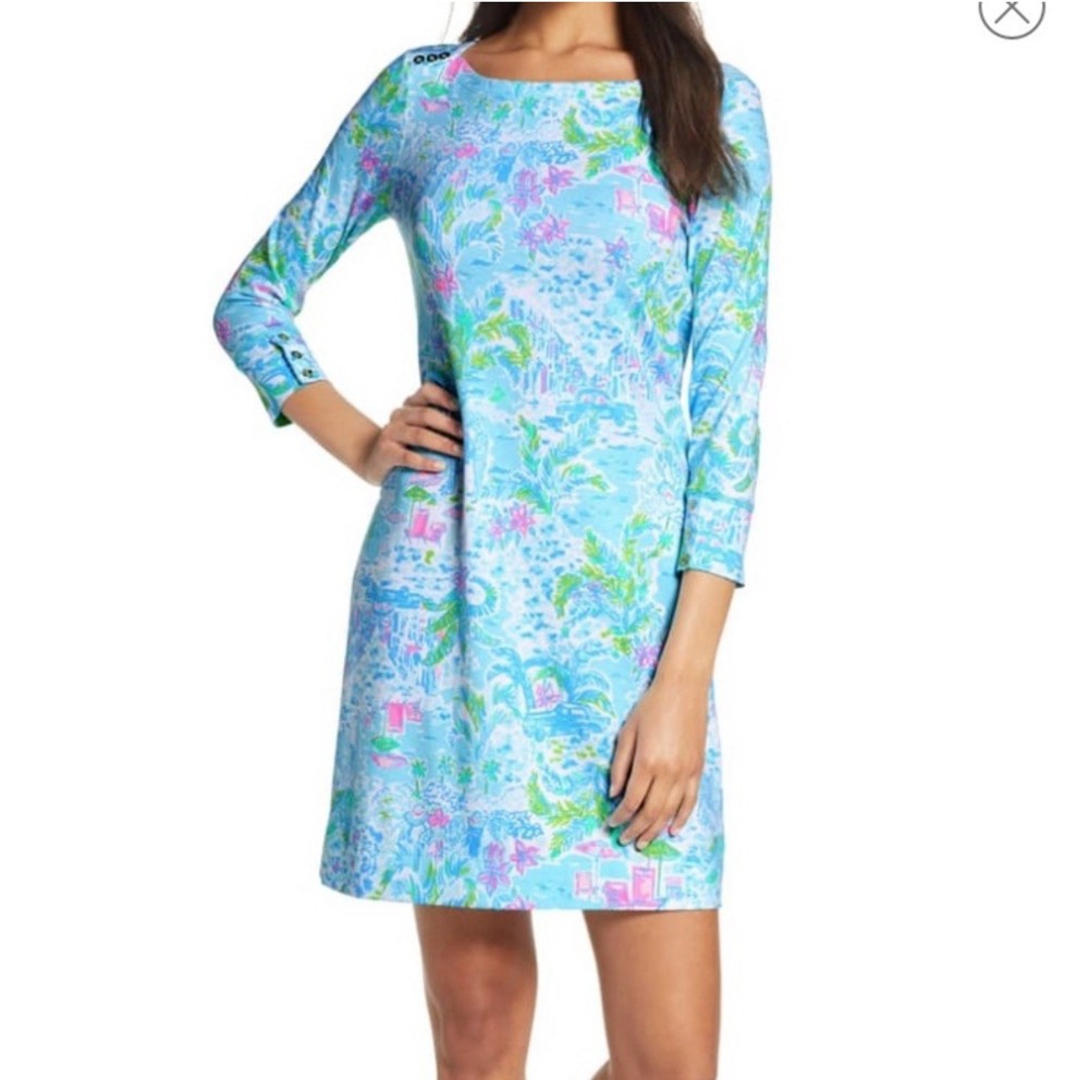LILLY PULITZER Sophie Dress What A Lovely Place Women’s Size S Blue Resortwear