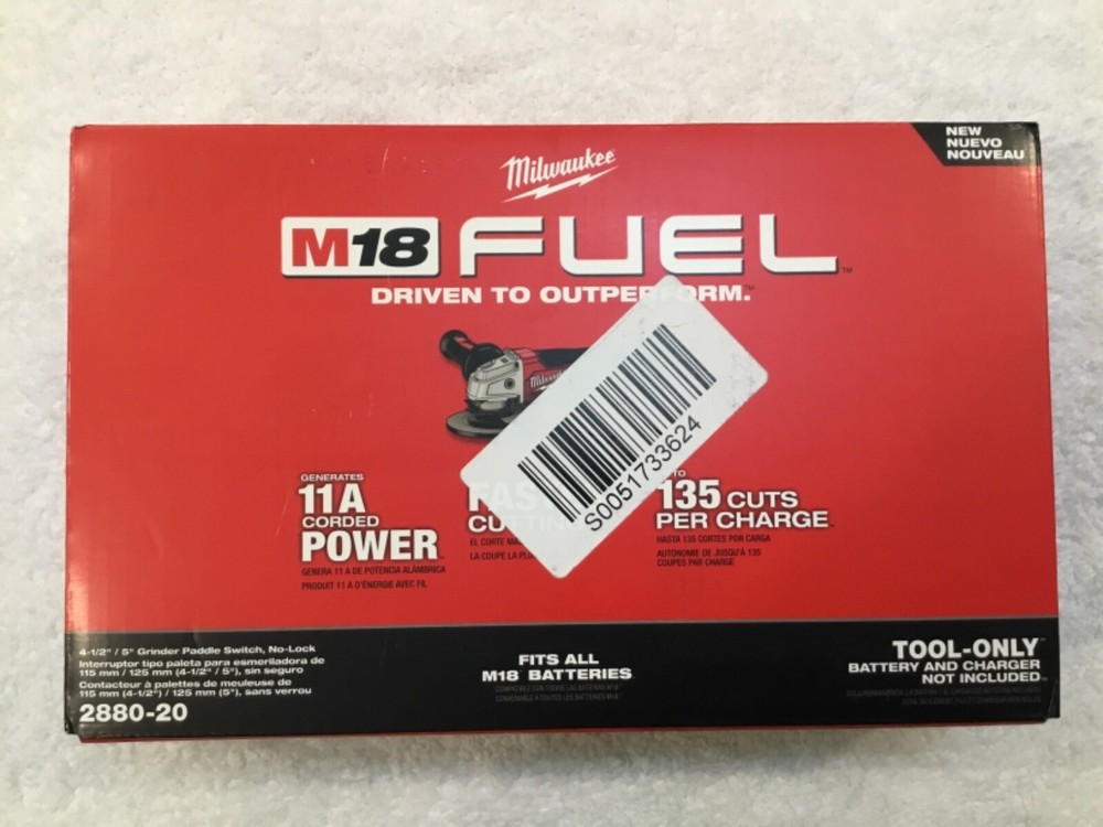 New Milwaukee Fuel 2880-20 M18 18V 4-1/2
