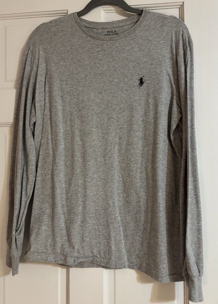 Polo Ralph Lauren Long-Sleeve Crewneck Tee Heather Gray Medium