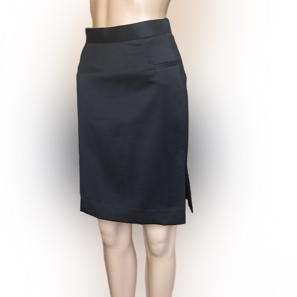 Costume National designer black wool pencil skirt  Made in Italy size S, IT 40