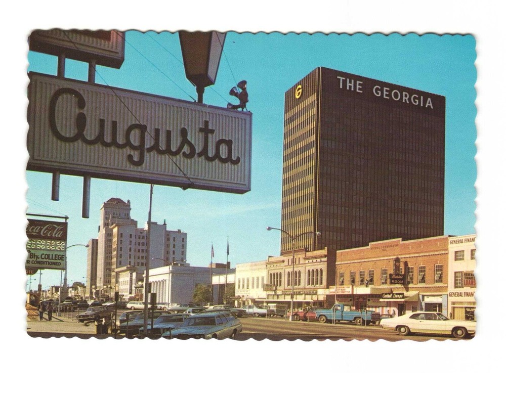 Downtown Augusta GA Broad St Vintage postcard unposted