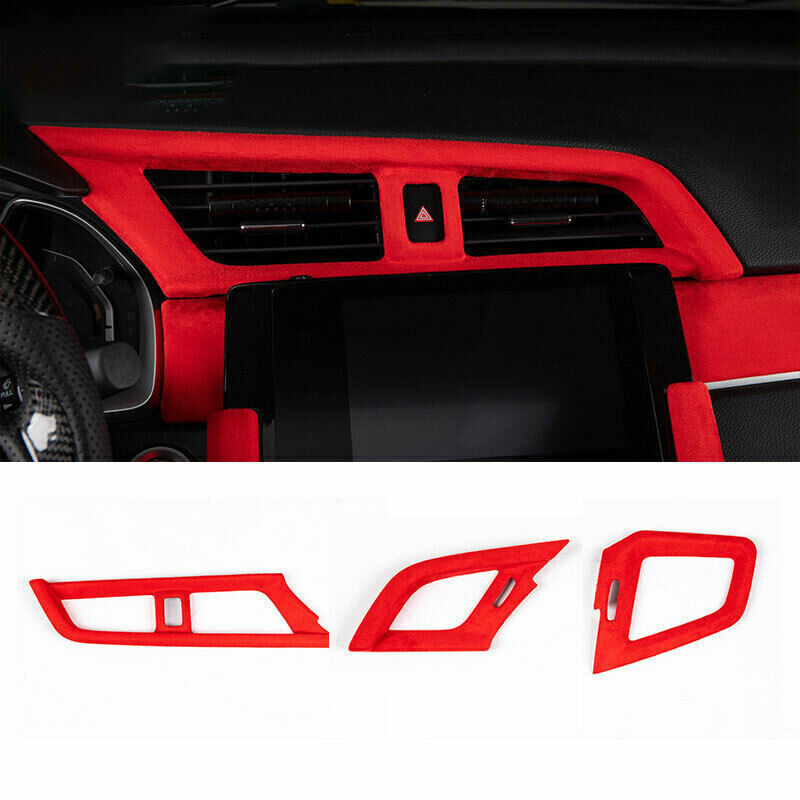 For Honda Civic 2016-2021 ABS Red Dash Console AC Air Outlet Vent Cover Trim