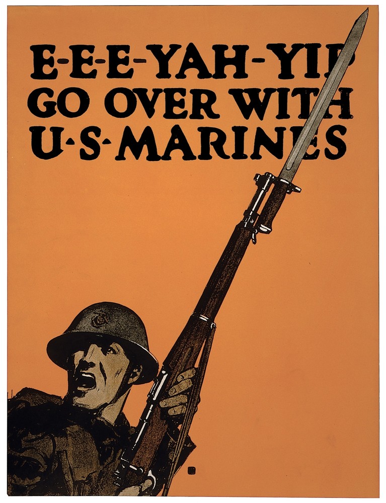 Decor Poster. Fine Graphic Design. Go over with US Marines . Home Wall Art. 1749
