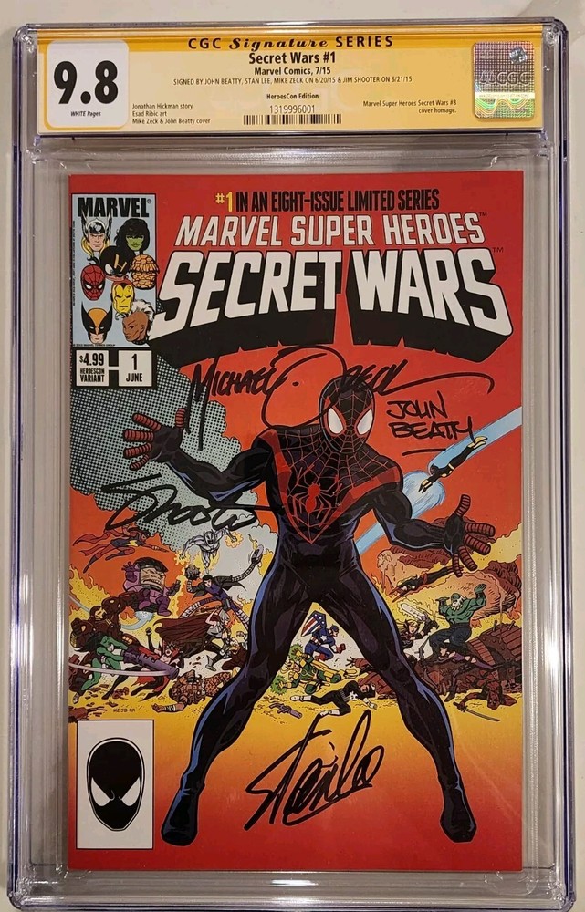 SECRET WARS #1 CGC NM/MT(9.8) *HEROESCON EDITION* 4XSS (LEE/ZECK/SHOOTER/BEATTY)
