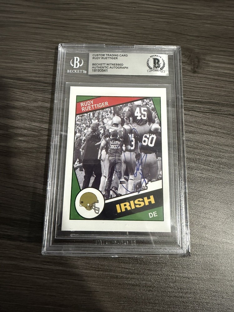 Rudy Ruettiger Trading Card Beckett Authentic On Card Autograph Notre Dame