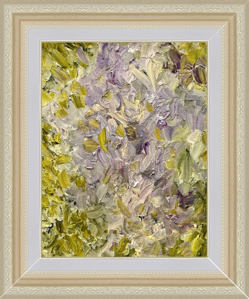 Abstract Floral Art Framed Spring Garden Flowers Original Oil Painting On Canvas