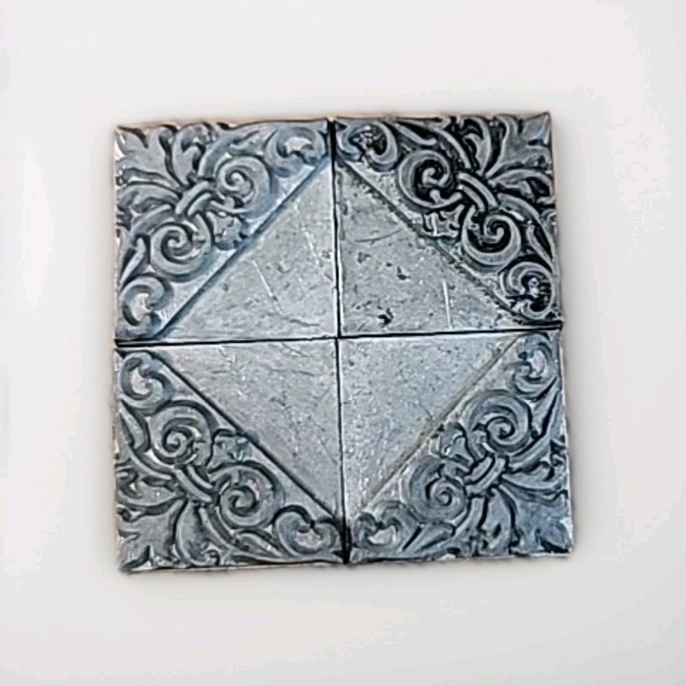 Antique Ornamental Metal Letterpress Printing Block Corner Pieces Set Of 4