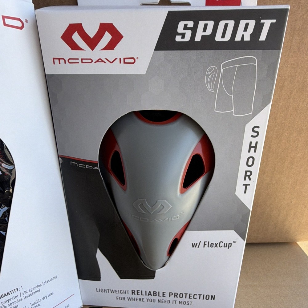 New! McDavid Compression Shorts Men Black w/cup Size large 31-37 buy 1 get 1