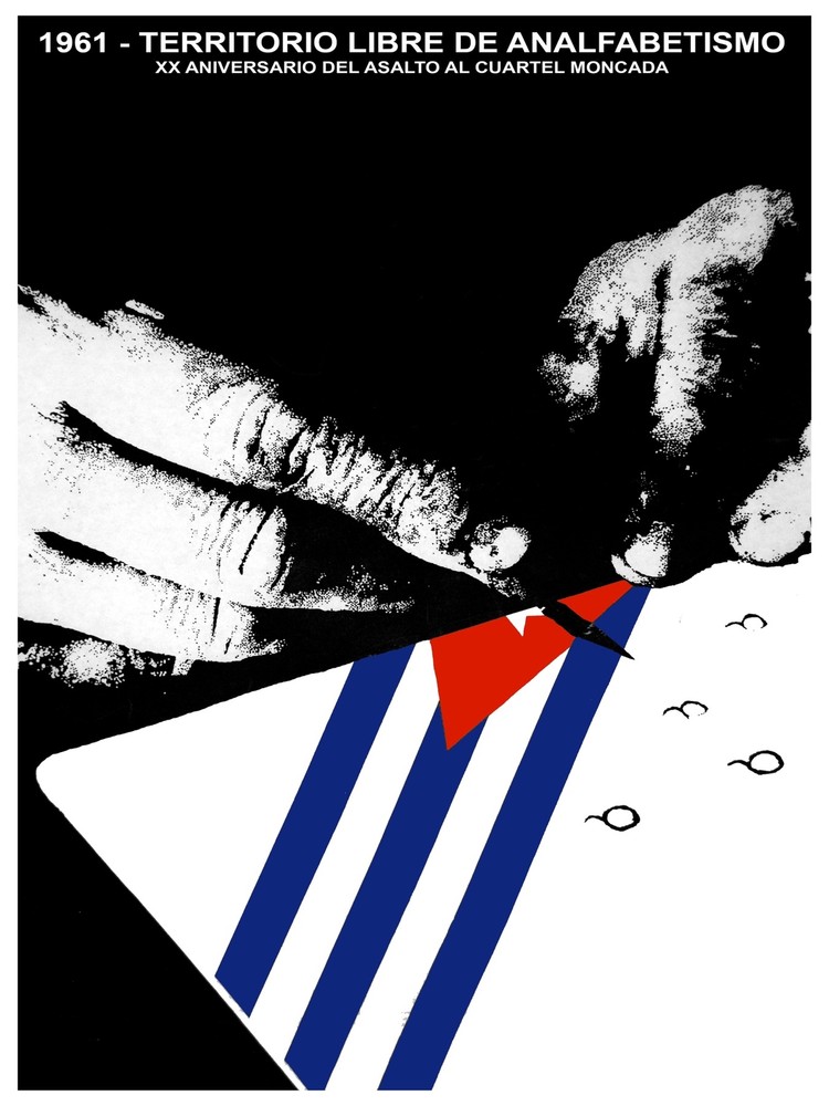 Territorio libre de Analfabetismo Decor Poster.Graphic Art Interior design.3700