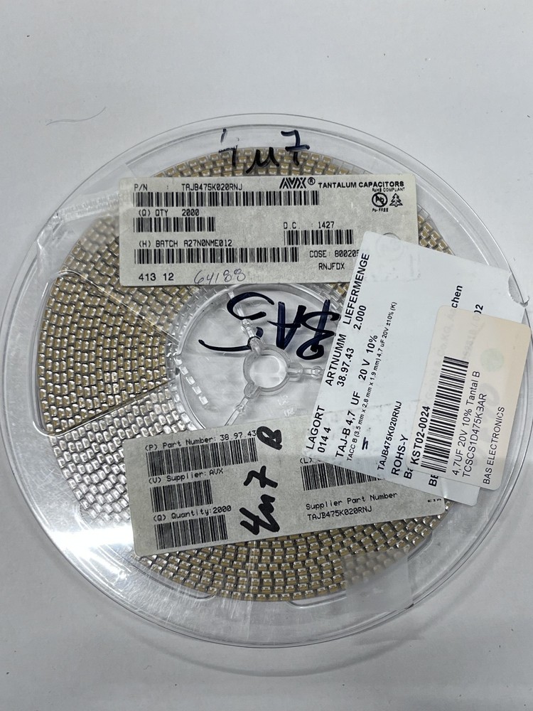 1800pcs TAJB475K020RNJ 4.7uF 20V BF:B Tantalum Capacitors