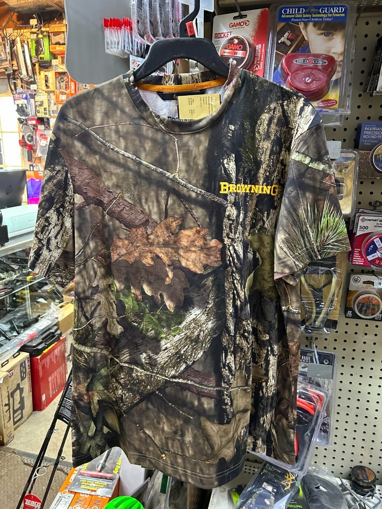 Mens Browning Mossy Oak Camo Short Sleeve Graphic Tee Shirt with Logo A8