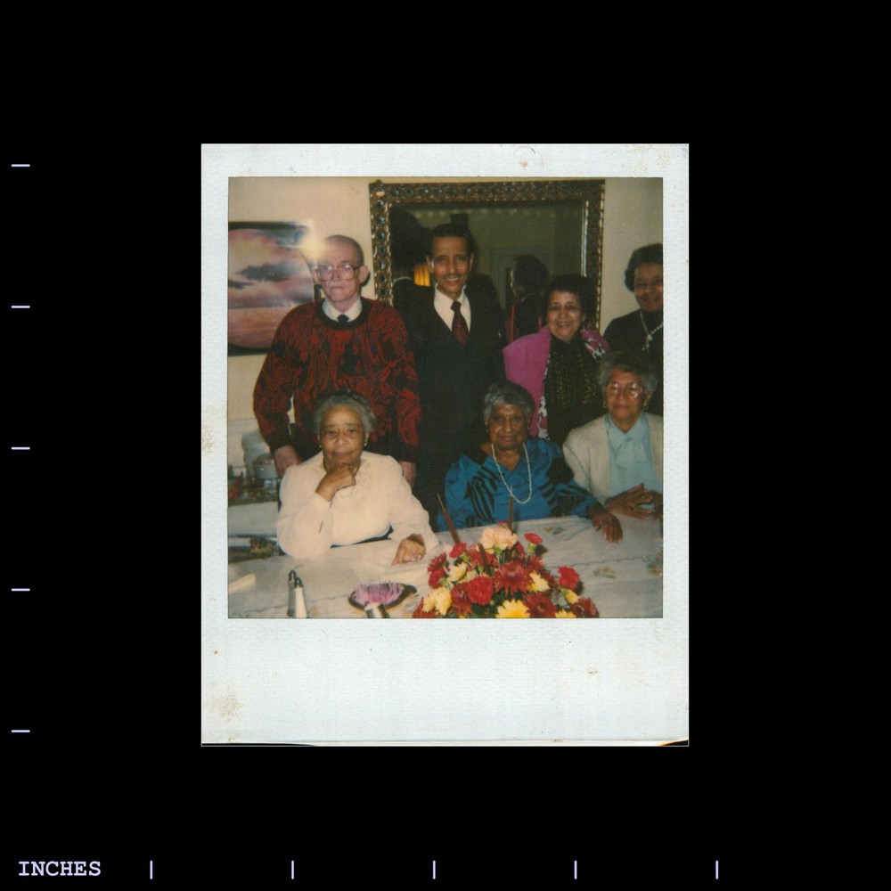 Old Polaroid Photo BLACK AFRICAN AMERICAN MAN WOMEN IN ROOM