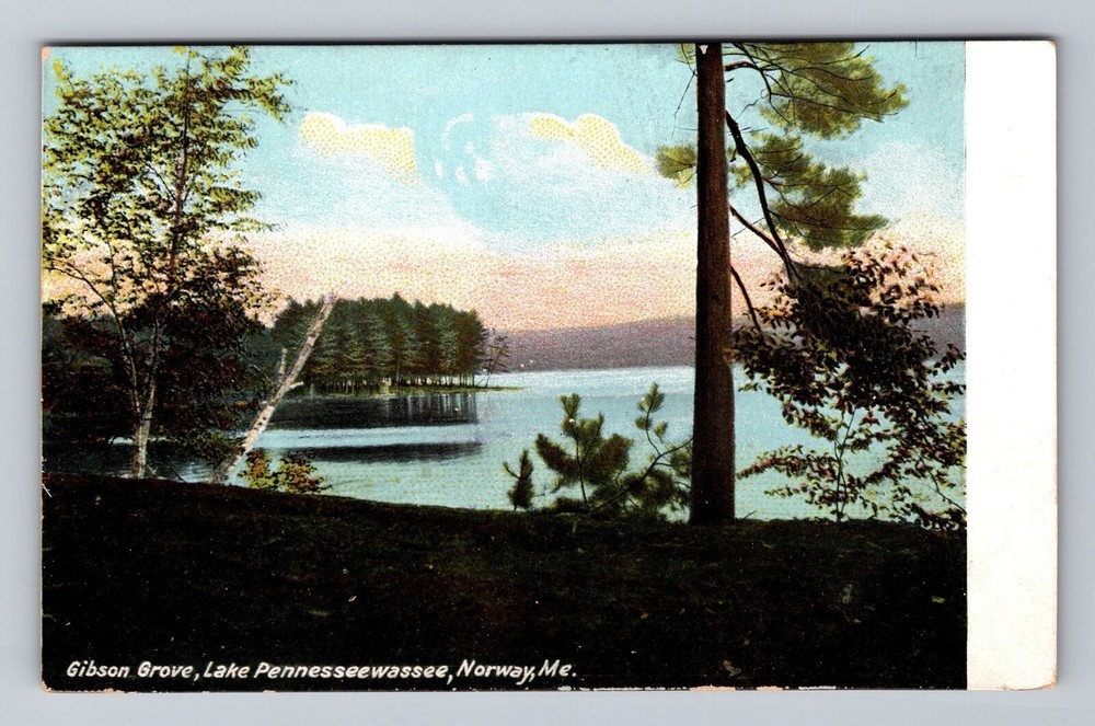 Norway ME-Maine Lake Pennesseewassee Gibson Grove Vintage Postcard