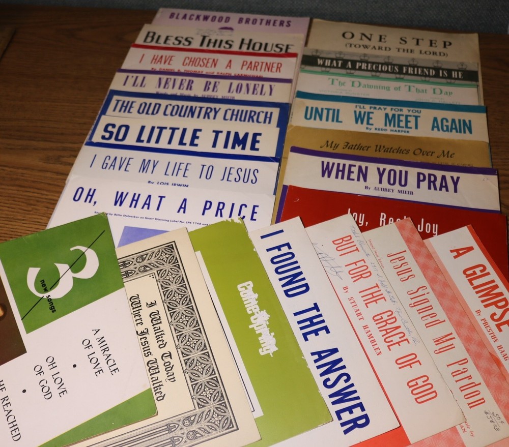 Sacred Gospel Sheet Music Lot of 22 - Christian Church Religious Vintage