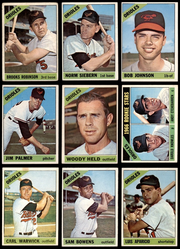 1966 Topps Baltimore Orioles Team Set 4 VG/EX 18 of 29 Cards 6909988