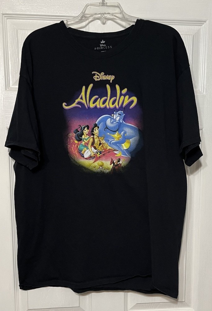 Disney Princess  Men's Aladdin Vintage Movie Character Graphic T-Shirt 2XL Adult
