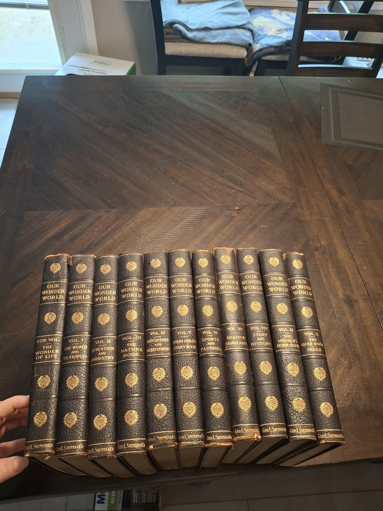 Our Wonder World Complete Set of 11 Vintage Books 1918 Library of Knowledge Geo.