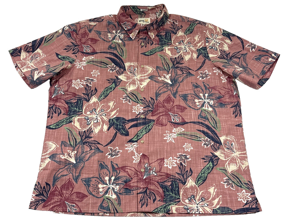 Reyn Spooner Men's Classic Stargazer Floral Print Mens Shirt 2XL Reverse Print