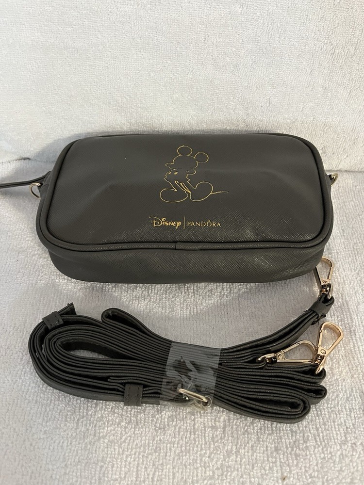 Disney Pandora Mickey Grey Mini Crossbody Clutch Bag with Wristlet Strap 4x7
