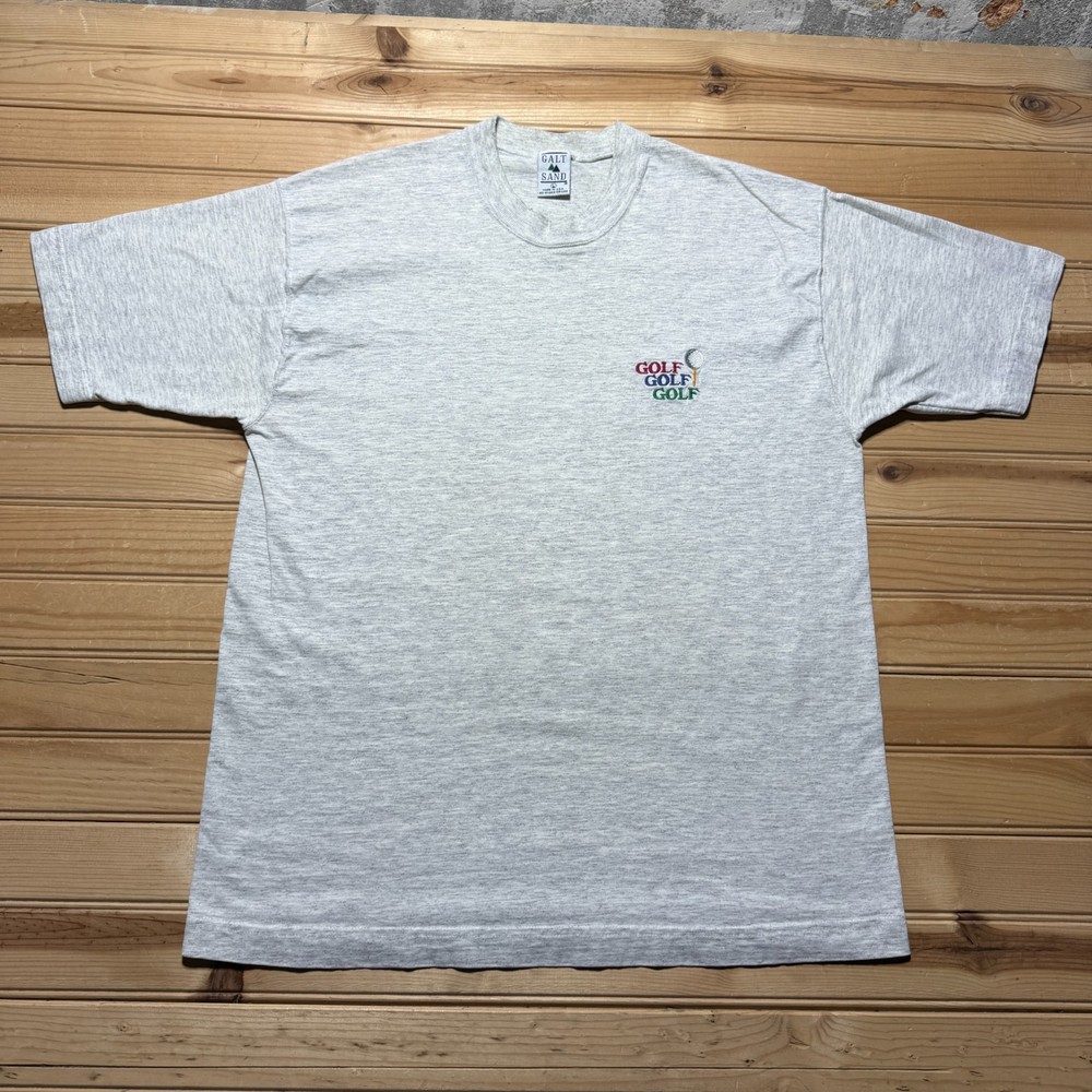 Vintage 90s Galt Sand Golf Sports Embroidered Heather T-Shirt USA Made - Large