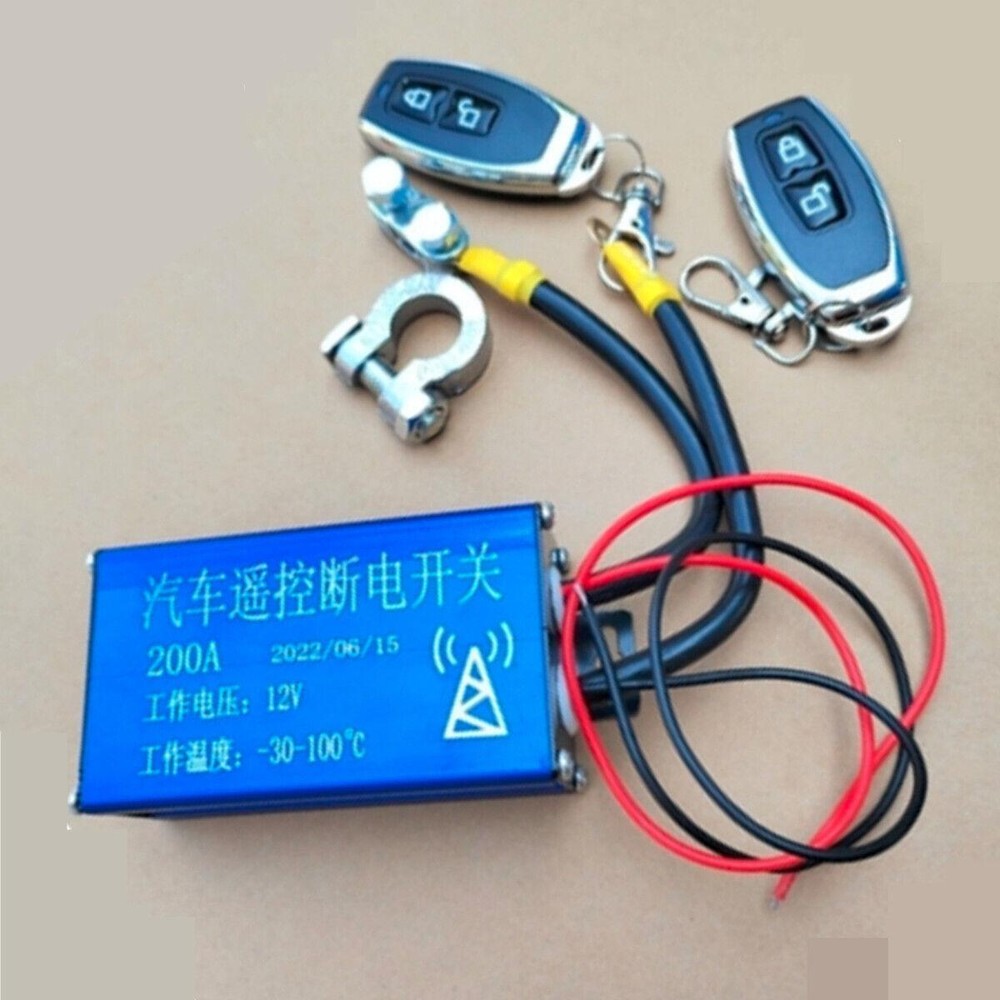 Car Battery Disconnect Isolator Switch Wireless Remote Control Power Cut Off Kit