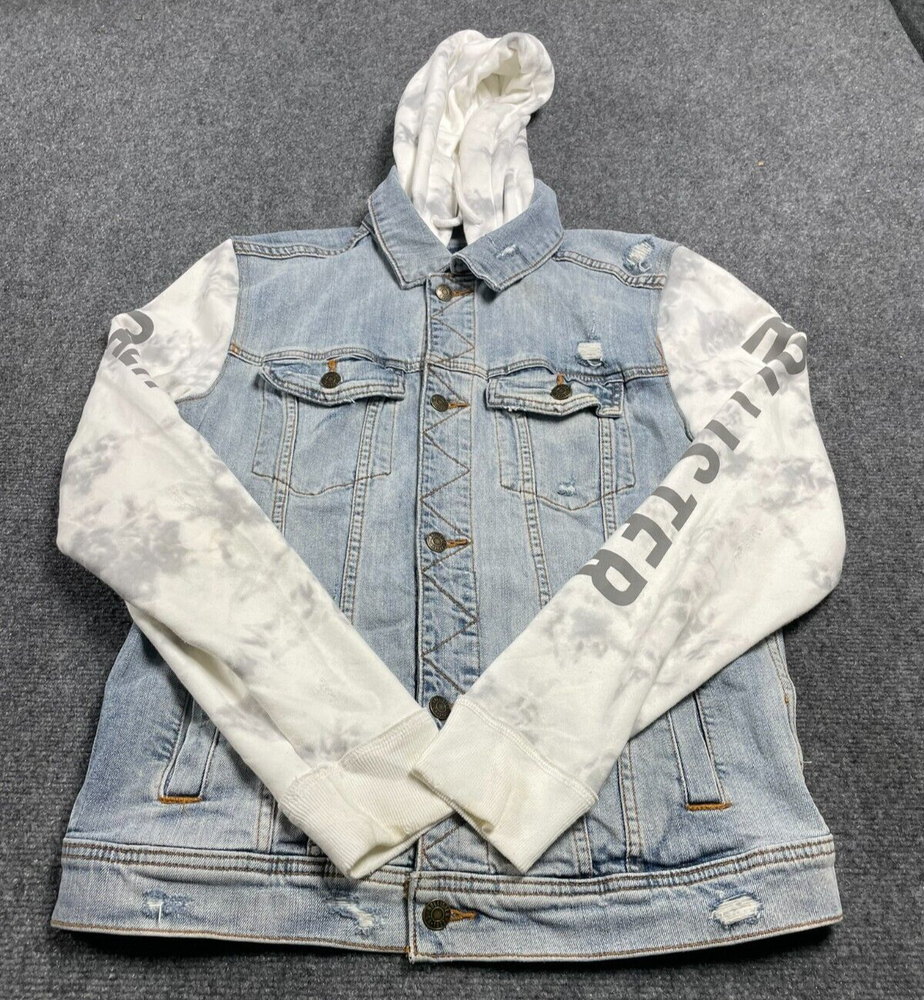 Hollister California Men's Denim Hoodie Jacket Sweatshirt Size M