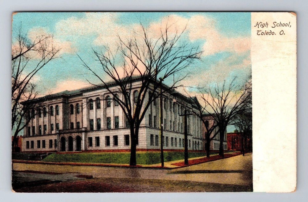 Toledo OH-Ohio, High School, Antique Vintage Souvenir Postcard
