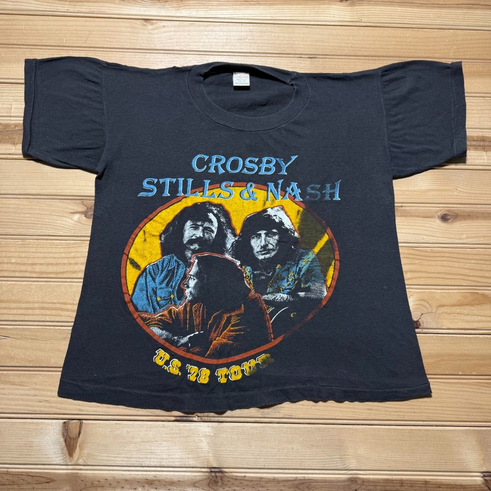 Vintage 1978 Crosby Stills & Nash Supergroup US Tour Concert T-Shirt - Medium