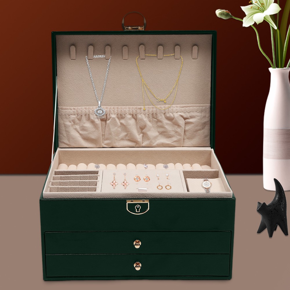 Watch Box Case Jewelry Organizer Watch Holder Display Case PU Watch Storage Box