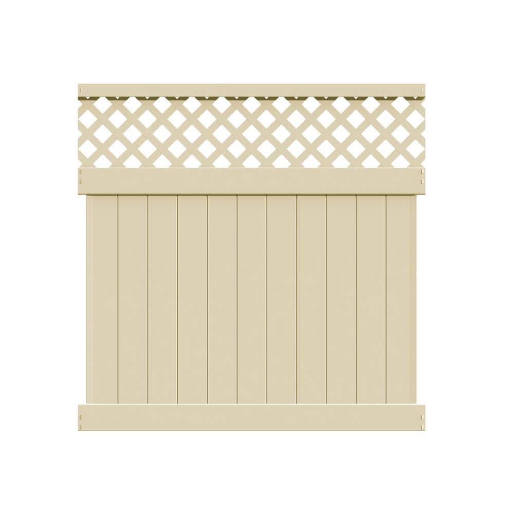 6ft x 6ft Unassembled Sand Vinyl Semi-Privacy Fence Panel