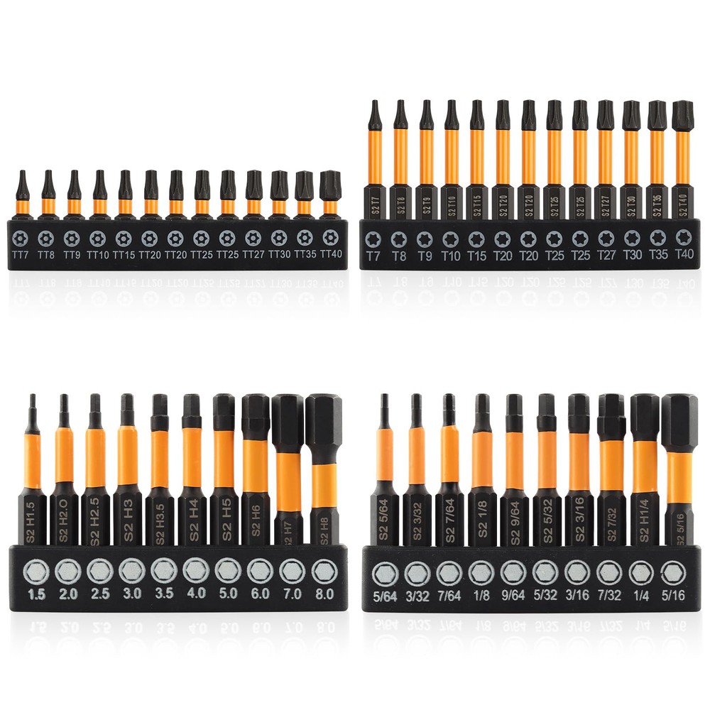 46-Piece Screwdriver Bit Set with Torx T7-T40 and Allen Wrench Bits for Versatile DIY and Professional Use