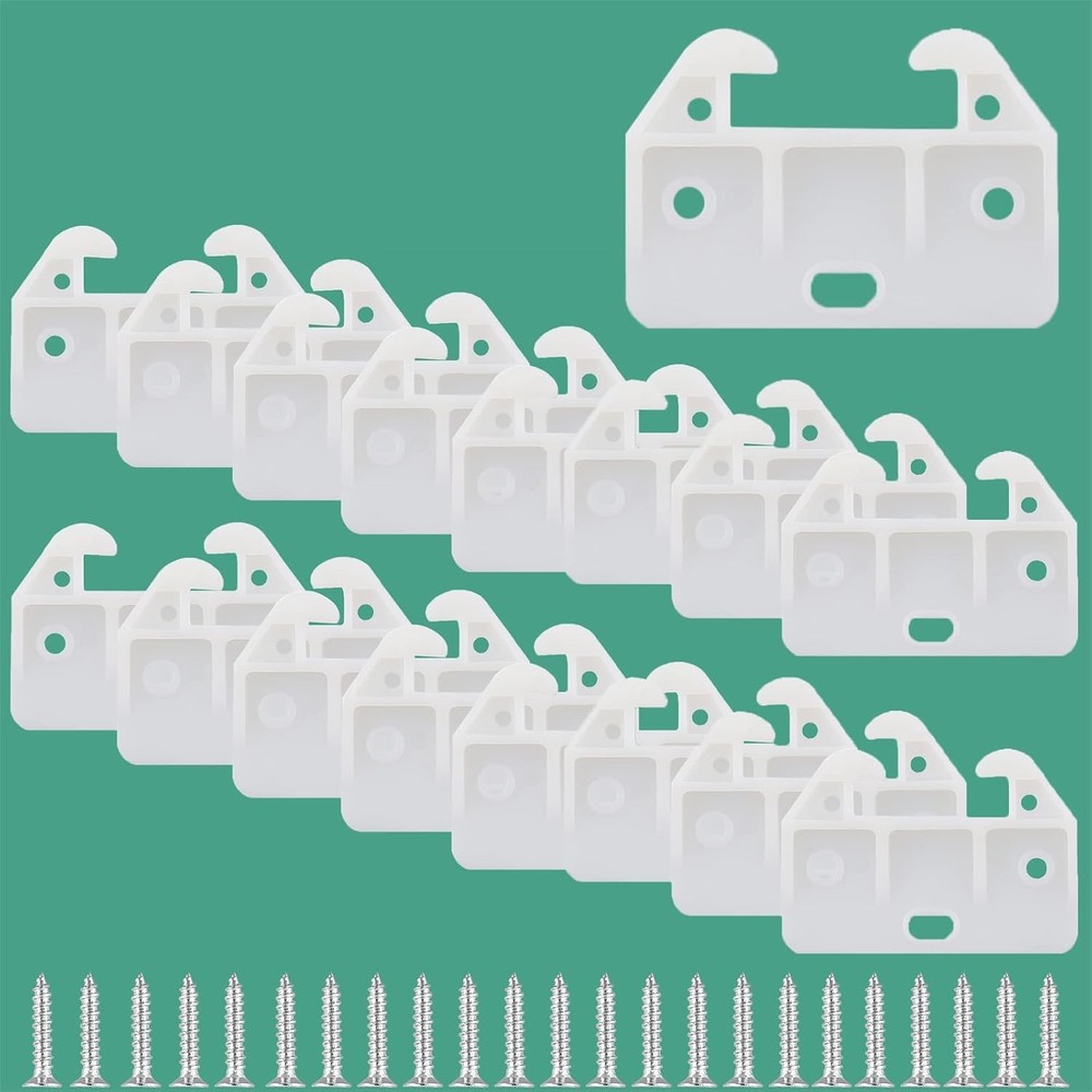 20-Piece White Plastic Drawer Slides 58x41x29mm by Litoexpe