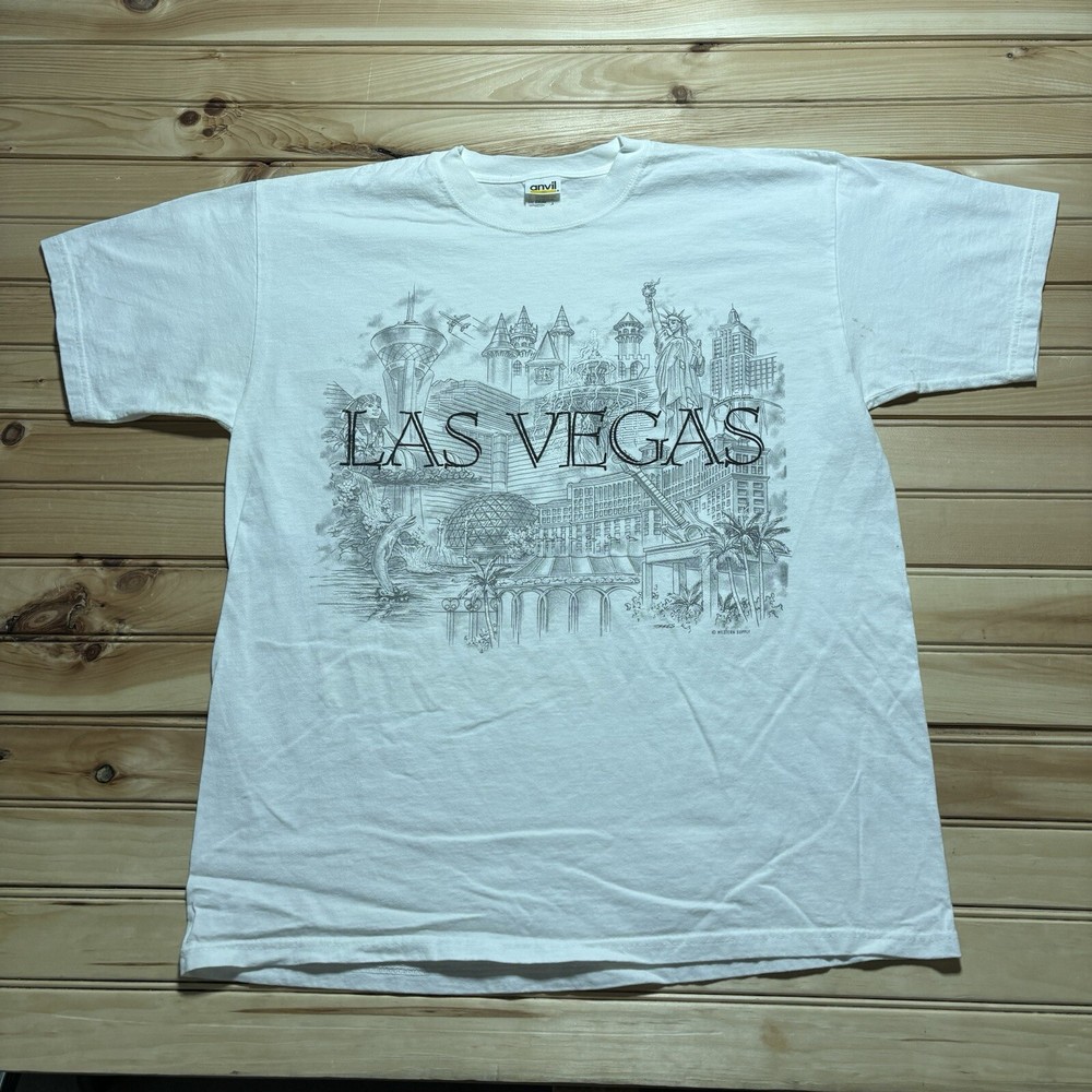 Vintage 90s Las Vegas Nevada Downtown Strip Casino Tourist Shirt Size Large