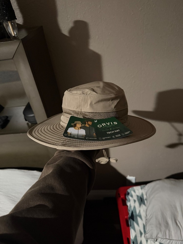 Orvis Men's Tech Hat UPF 50+ Sun Protection Quick Dry Adjust Fit Floats Packable