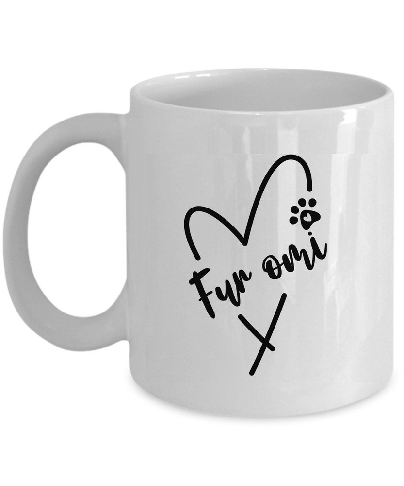 Funny Fur Omi Love Coffee Mug Cute Omi Fur Dog Paw Tea Cup Mother Christmas Gift